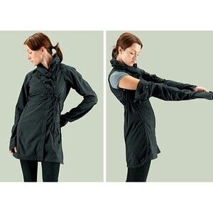 NAU WOMEN'S CHRYSALIS DRESS JACKET Convertible Lightweight Black Medium